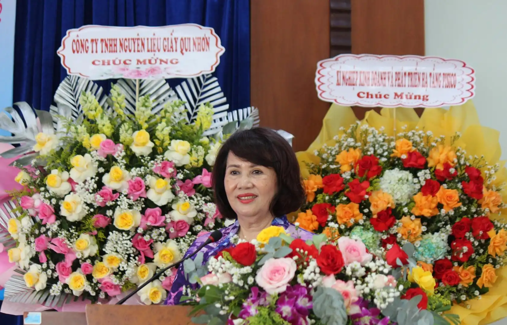 Bà Đồng Thị Ánh – Chủ tịch HĐQT PISICO phát biểu chúc mừng hội nghị.