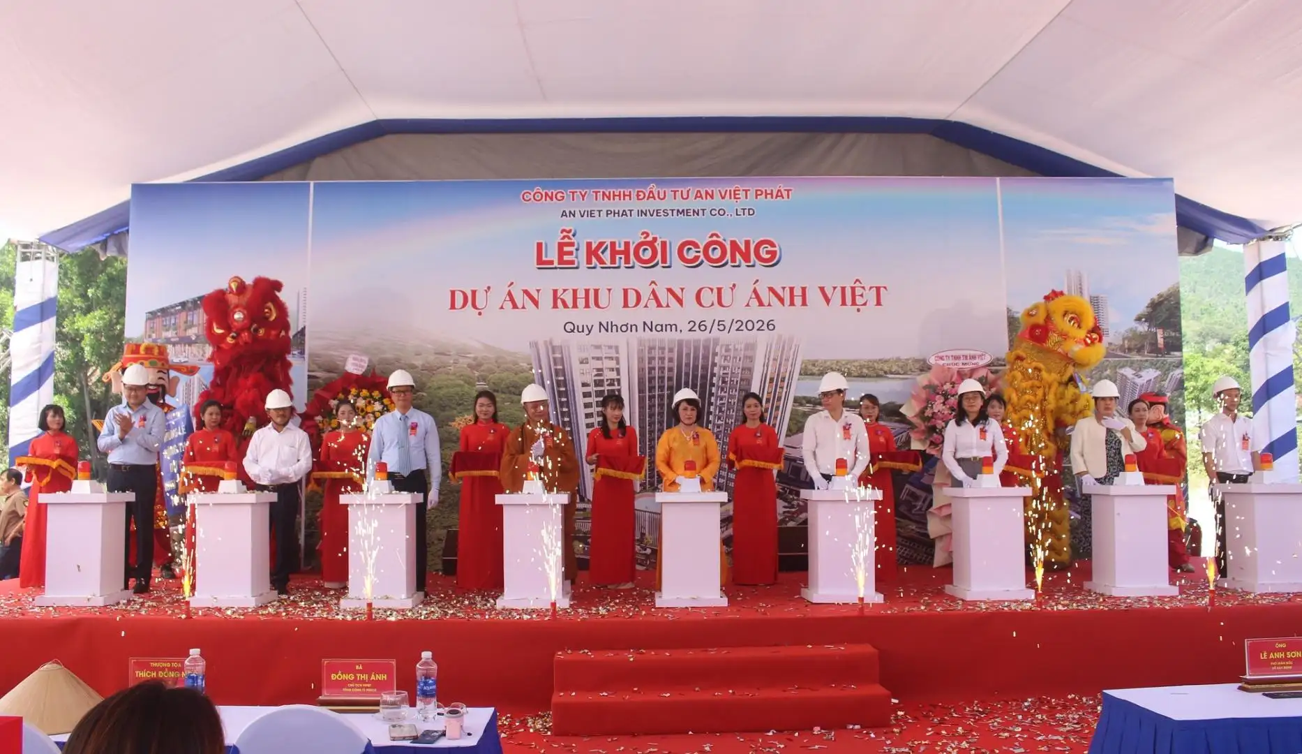 bấm nút khởi công dự án Khu dân cư Ánh Việt.