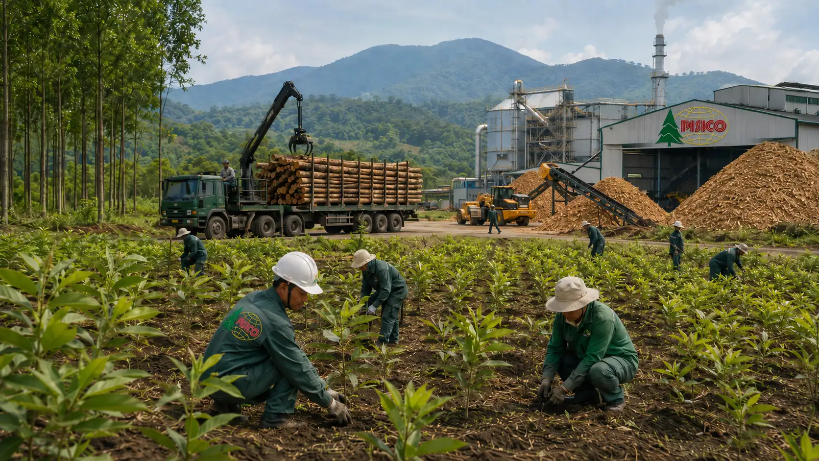 Dăm gỗ keo là sản phẩm được tạo ra từ gỗ keo rừng trồng