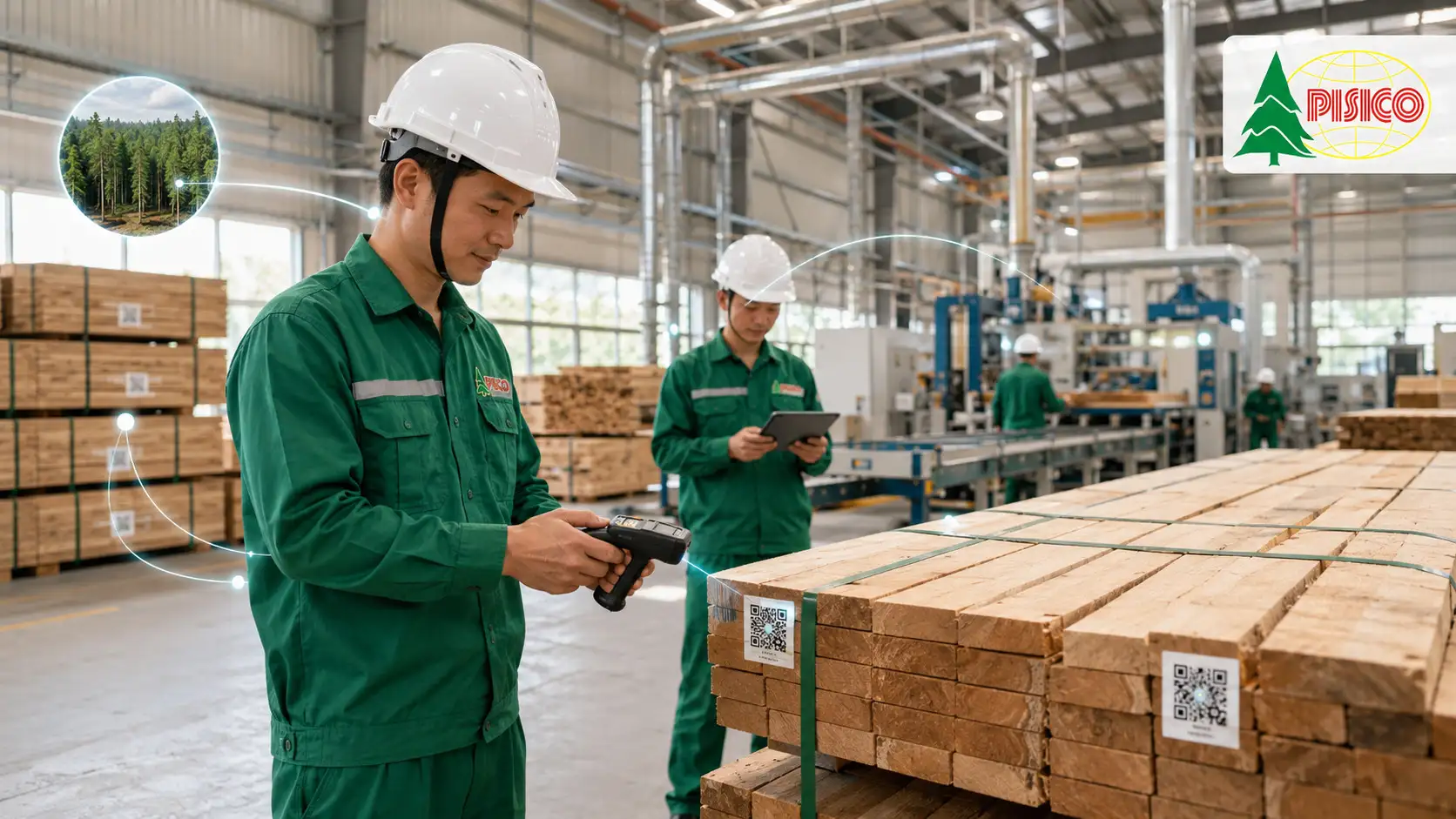 Kiểm tra mã lô và truy xuất nguồn gốc gỗ tại nhà máy PISICO